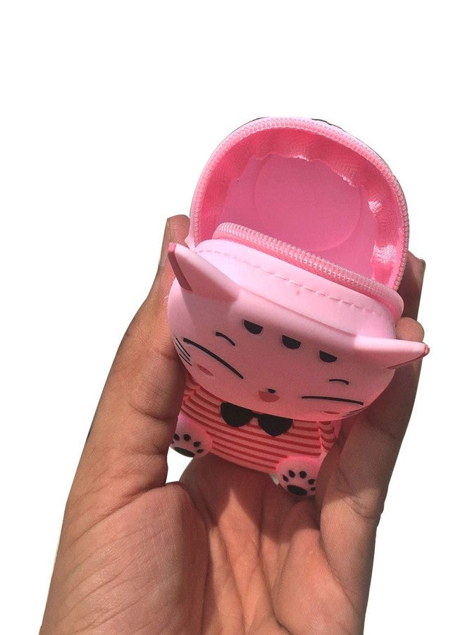 KC Tiny Multi-Function Soft Silicone Mini Coin Purse Bag for Earphones, Lipsticks Pendrive, Keys (Pink) - Image 2